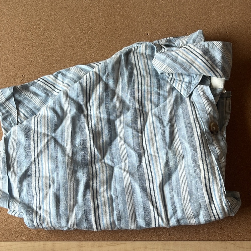 Blue Striped Button-Up Shirt